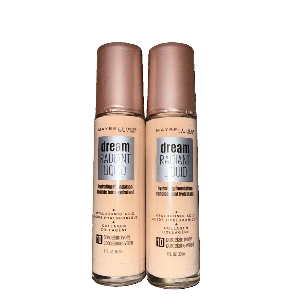 Maybelline Dream Radiant Liquid Hydrating Foundation 10 Porcelain Ivory 1 Fl OZ